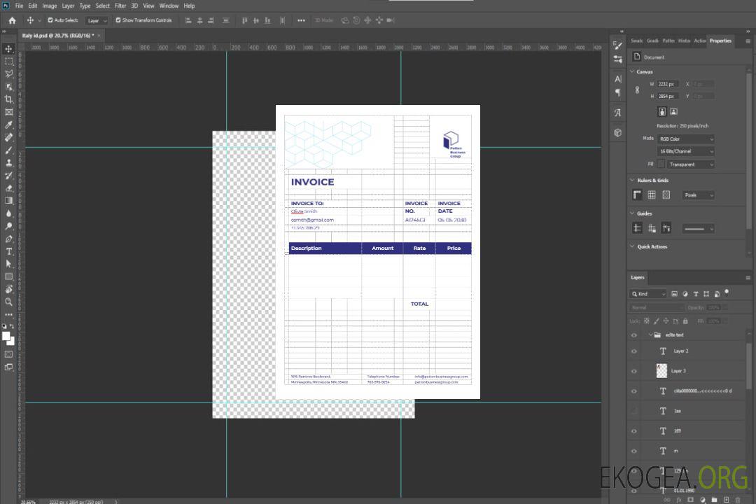 Modèle de facture de conseiller commercial template